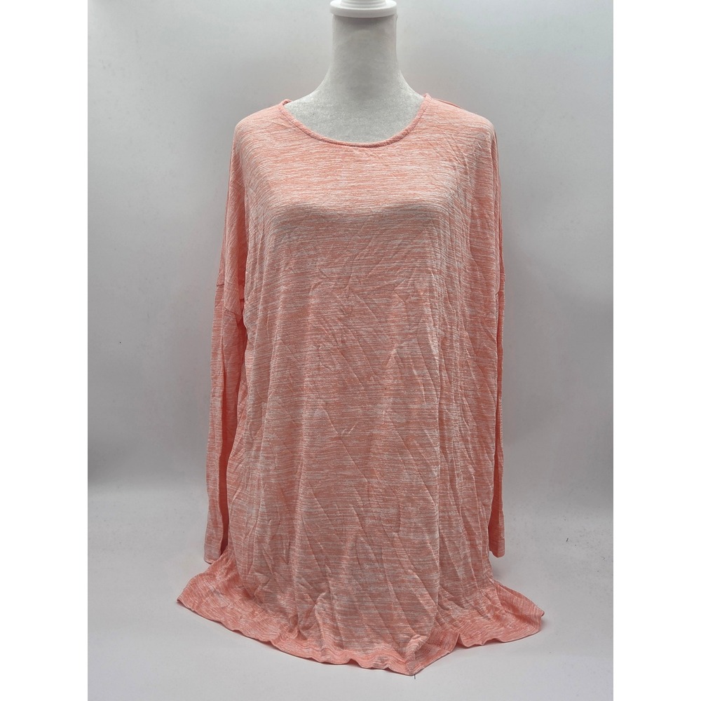 Hayden Los Angeles Women's Small Coral Marled Long Sleeve Tunic Top 101-692